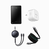 Baseus Magnetic Wireless 20W Power Bank + Baseus Bright Mirror 3-in-1 & One-for-Two 100W Fast Charging Cable Set | Plug-Free Travel Charging Kit